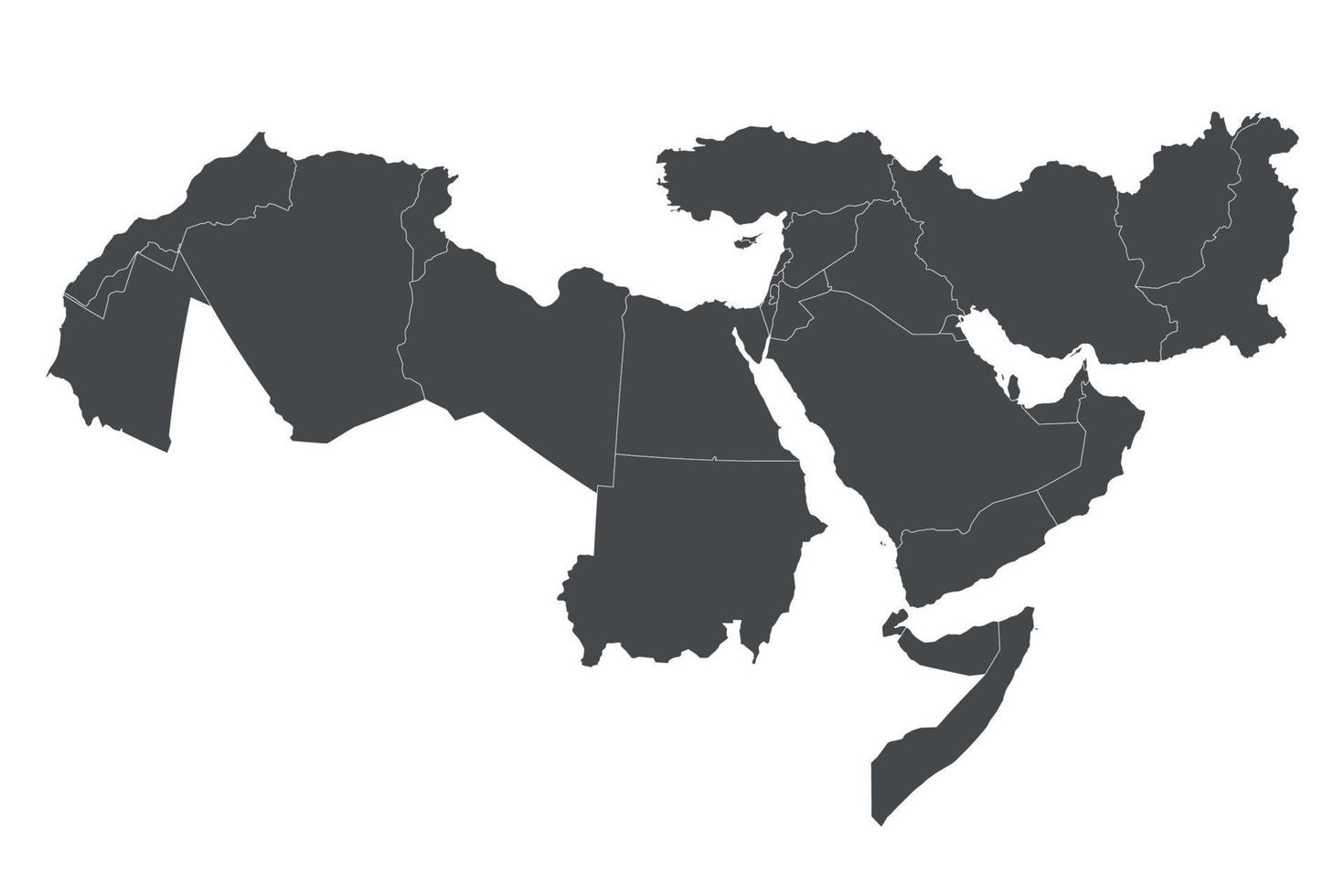 mapa de oriente medio vector