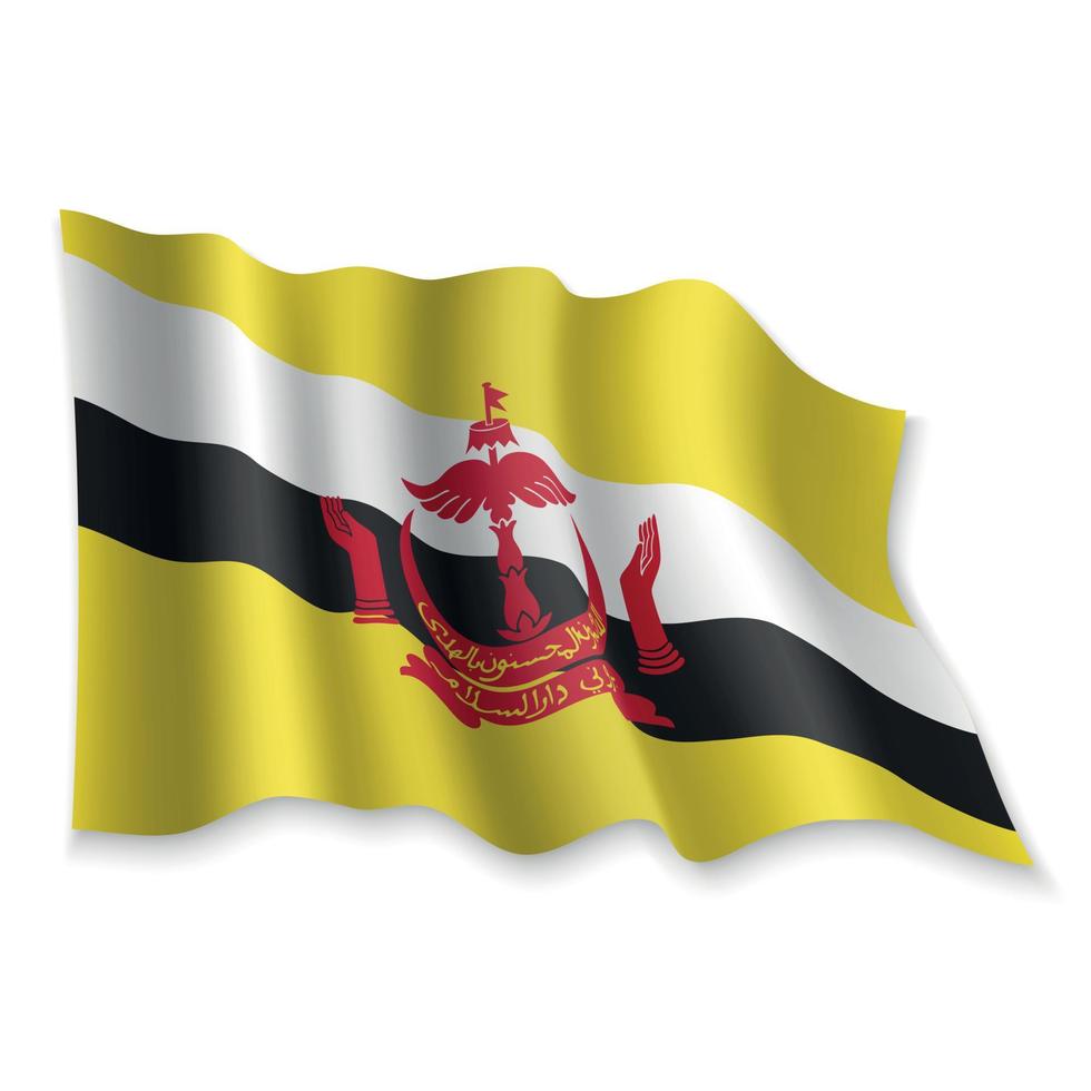 3D Waving Flag. Vector illustration