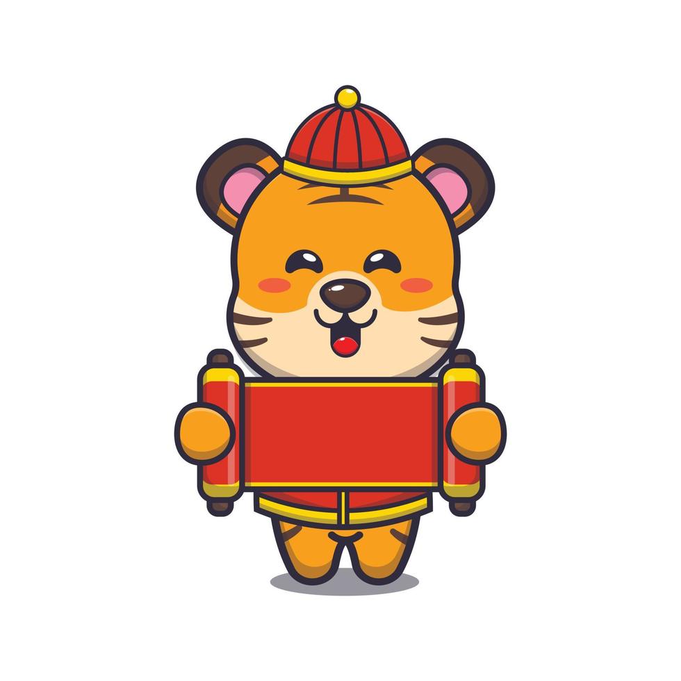 Cute tiger in chinese new year. Cute cartoon animal illustration. vector