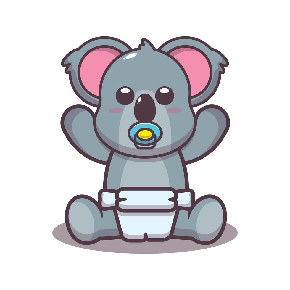 Cute baby koala cartoon vector illustration
