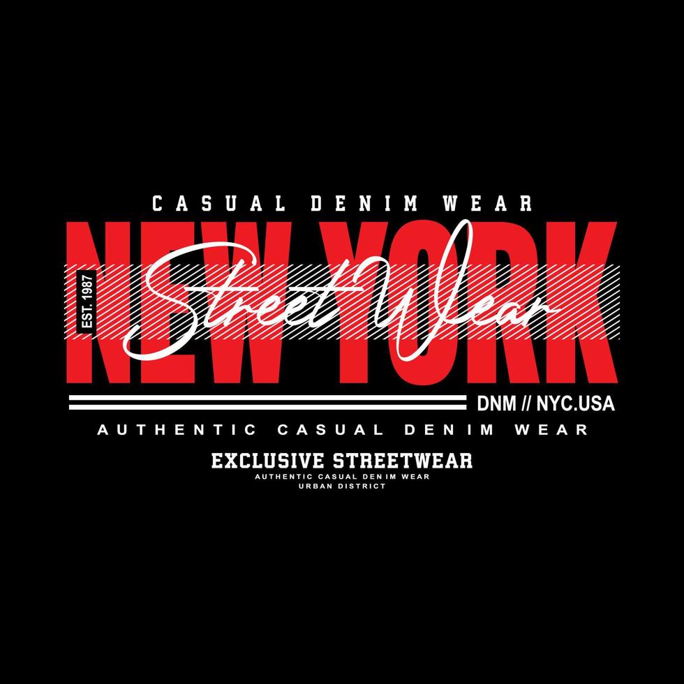 new york city denim streetwear t-shirt and apparel vector