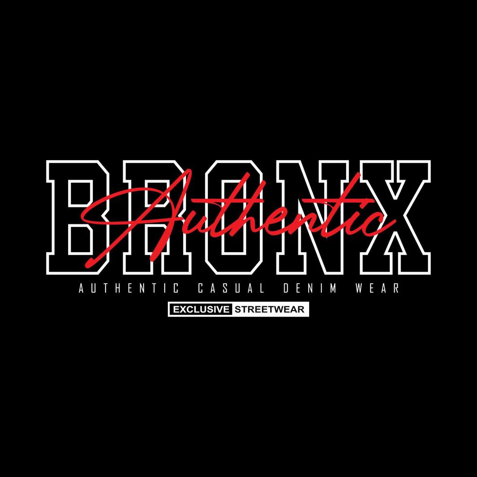 bronx denim streetwear t-shirt and apparel vector