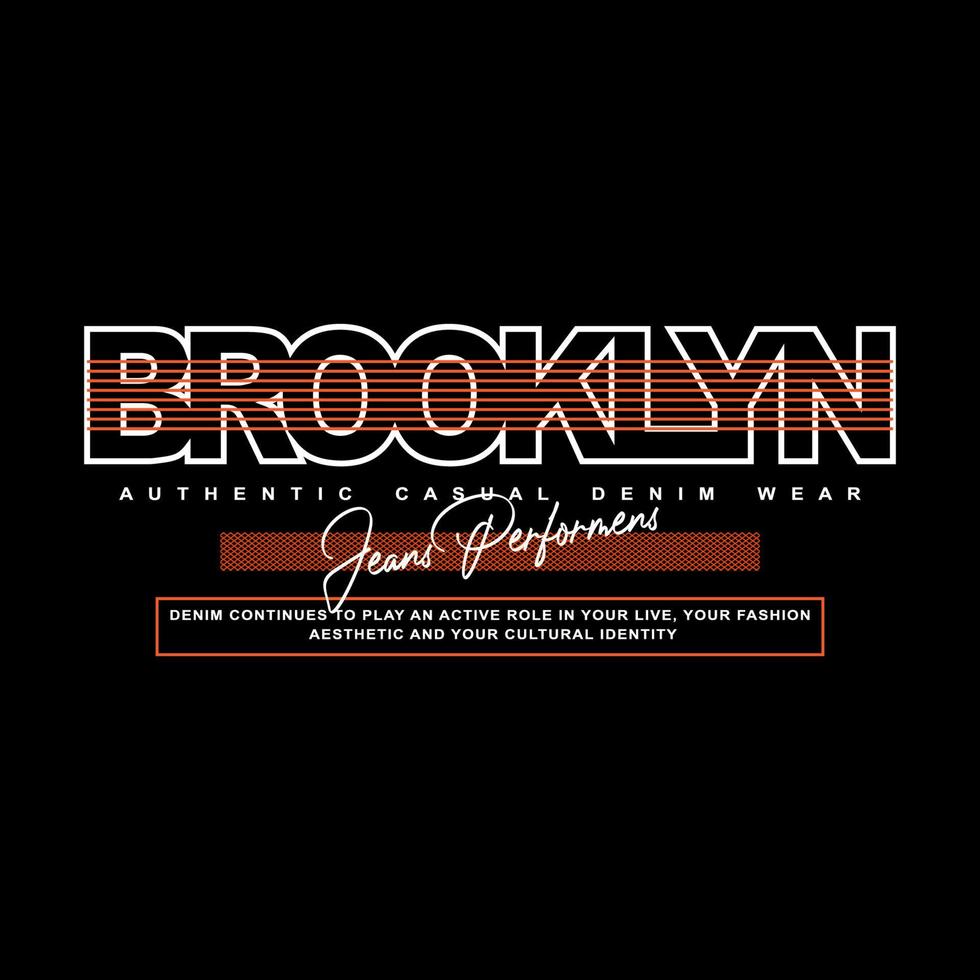 ropa y camiseta de mezclilla streetwear de brooklyn vector