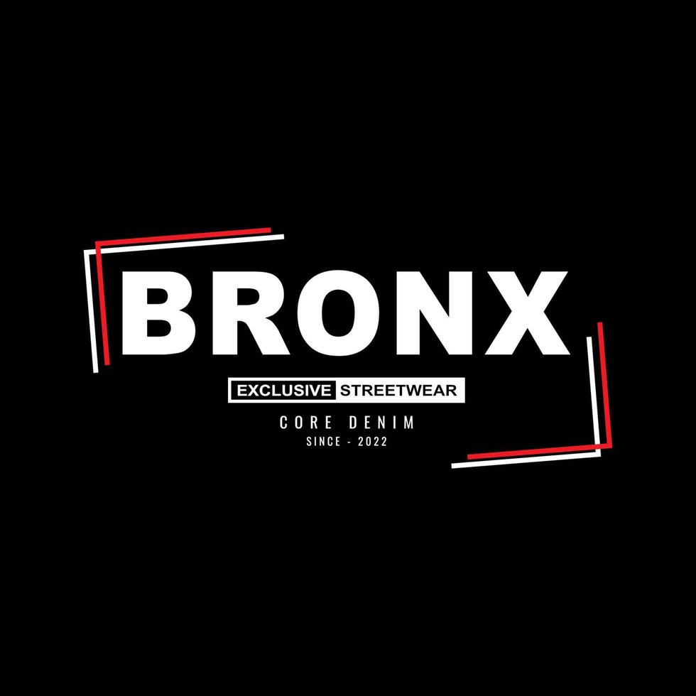 bronx denim streetwear t-shirt and apparel vector