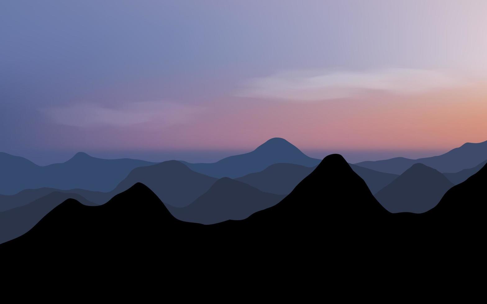 silhouettes of panoramic mountains view landscape vector
