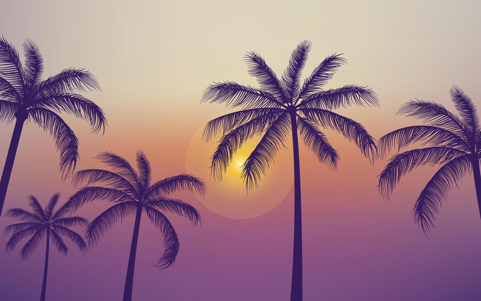 Silhouette Palm trees background vector