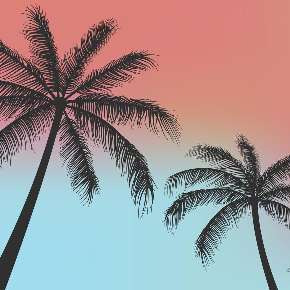 Silhouette Palm trees background vector