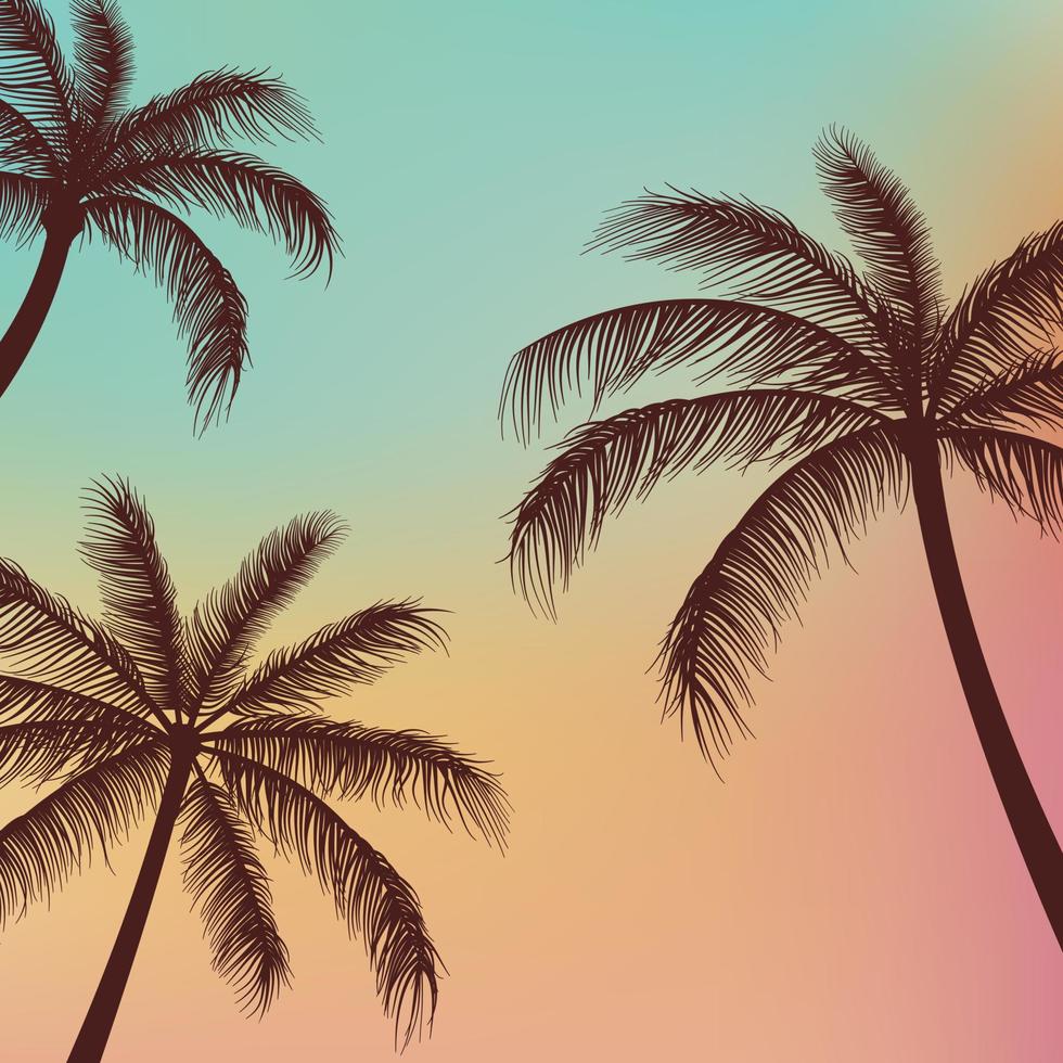 Silhouette Palm trees background vector