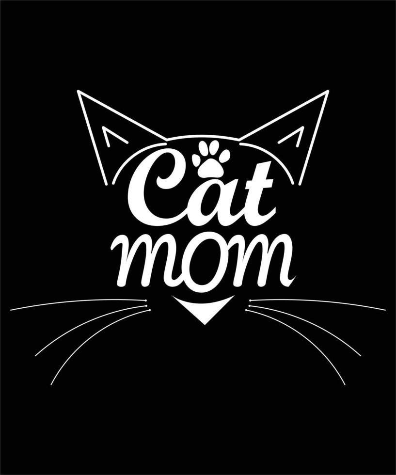 Best Cat Mom Typography T-shirt Design vector