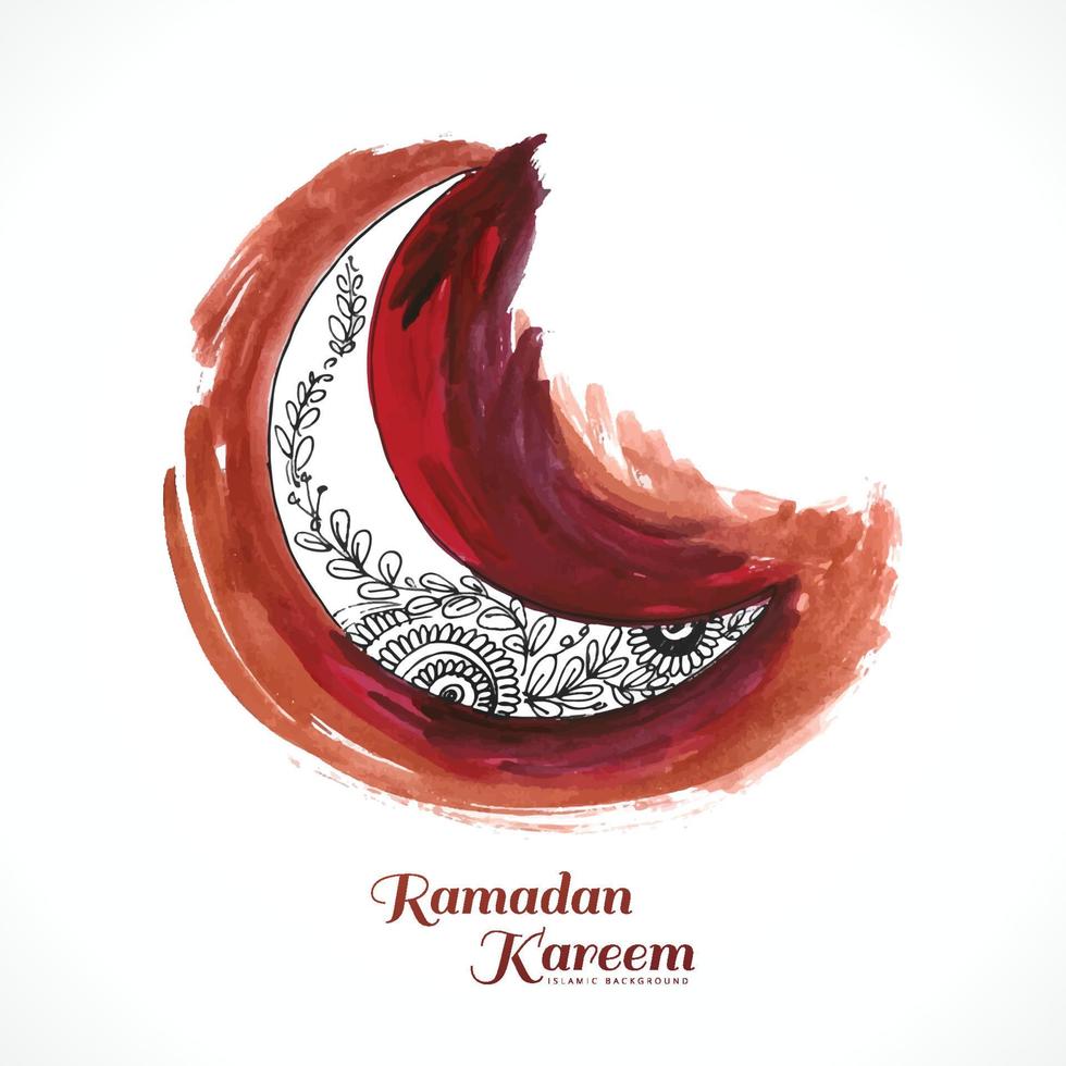 Elegant moon religious ramadan kareem festival card background vector
