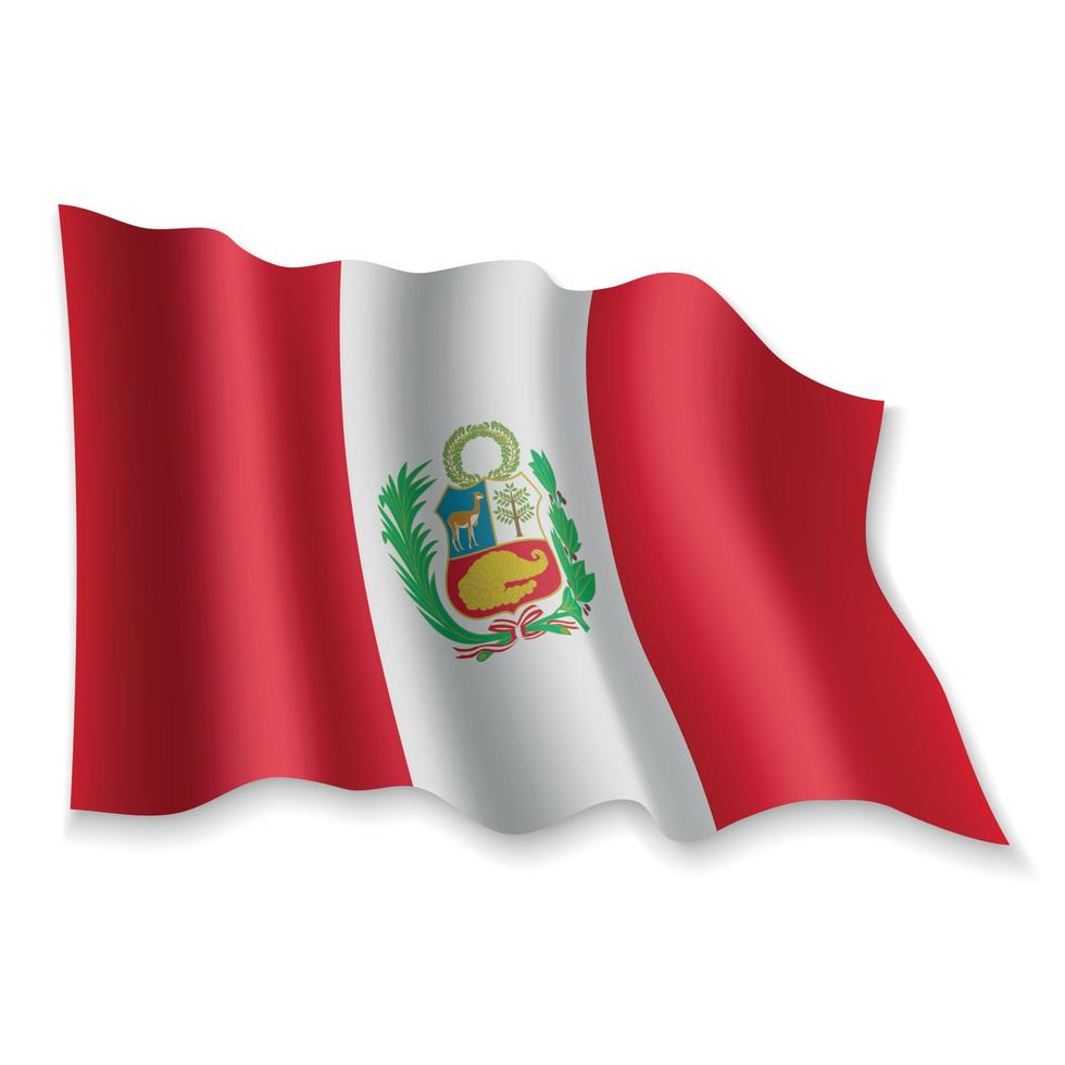 3D Waving Flag. Vector illustration