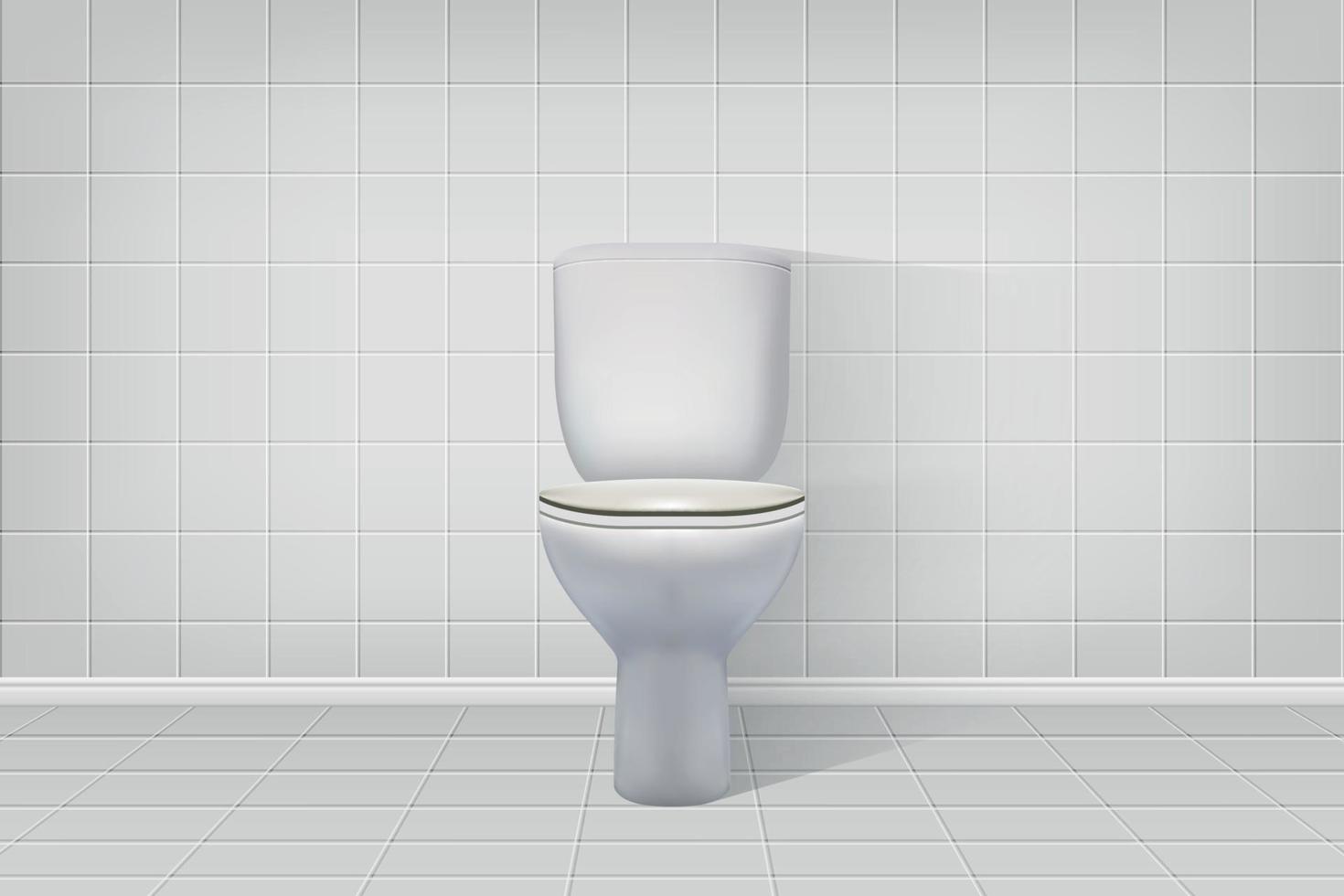 Realistic toilet interior background. vector