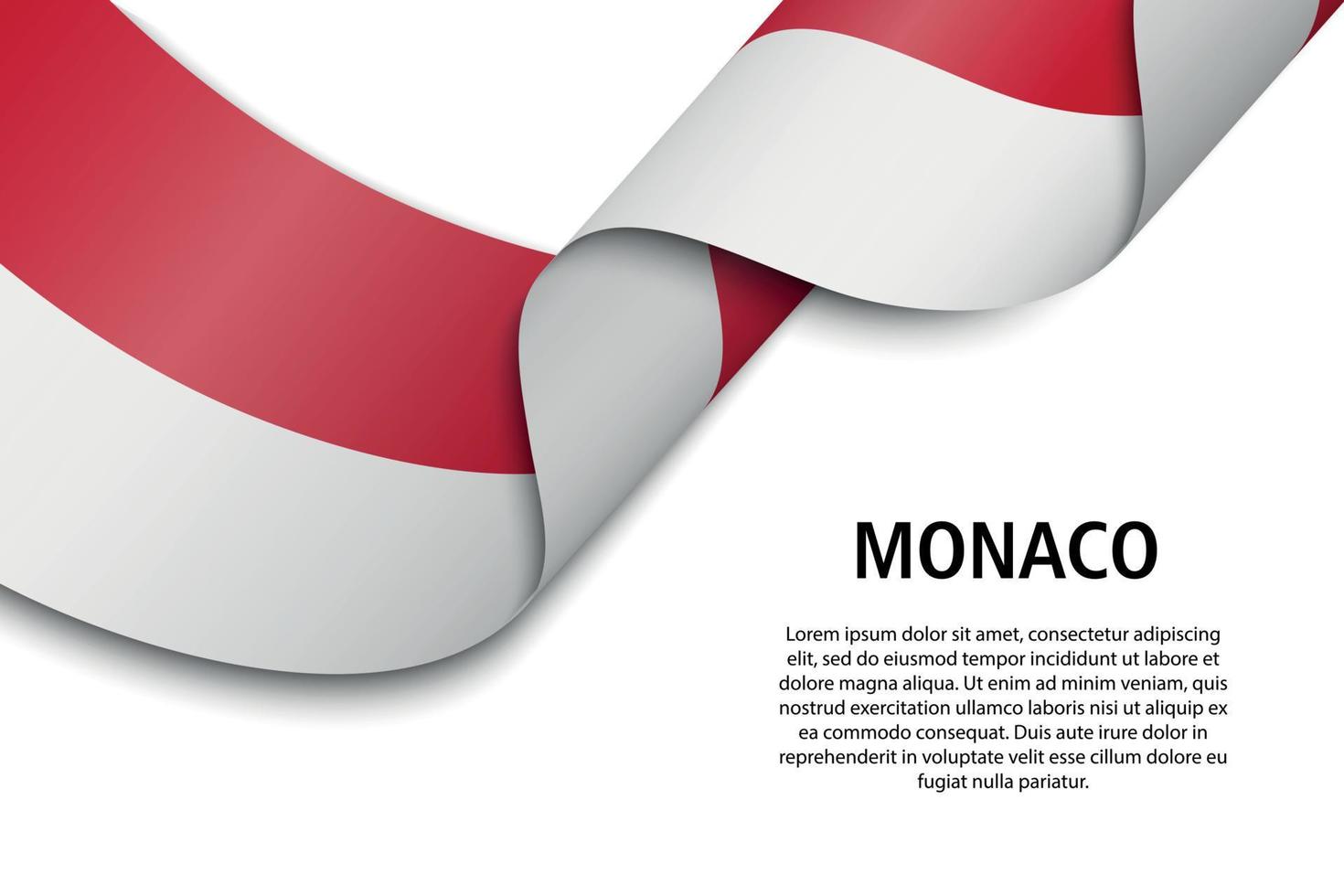 Waving ribbon or banner with flag vector
