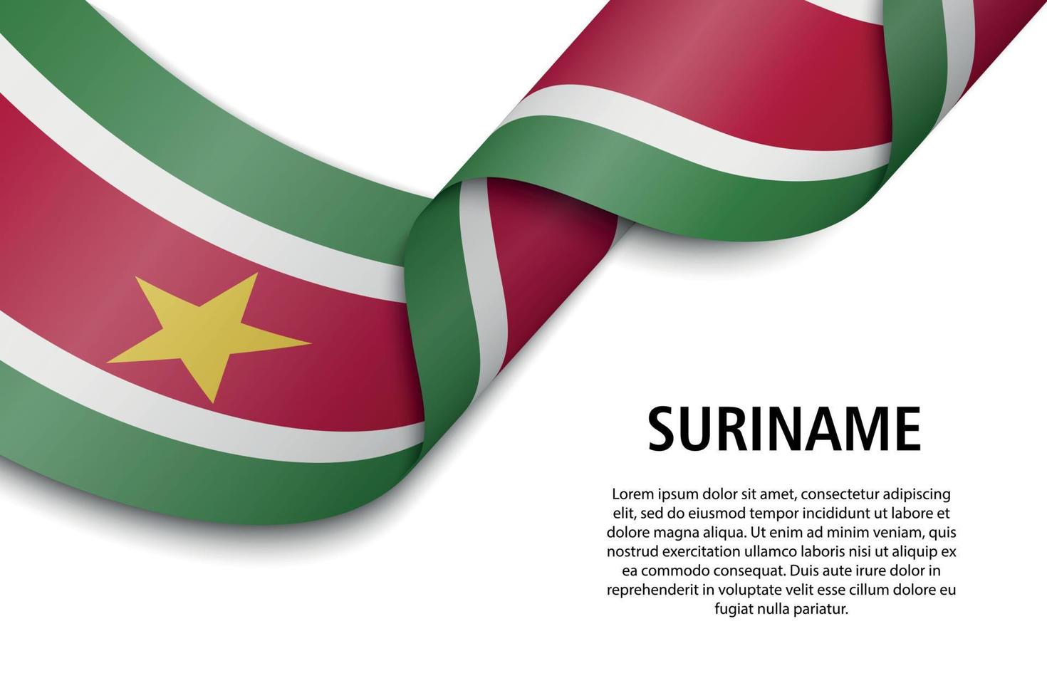 Waving ribbon or banner with flag vector