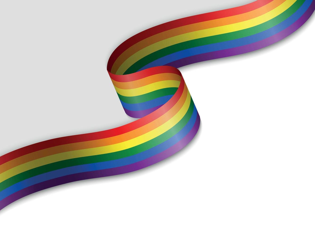 Waving ribbon or banner with flag of LGBT pride vector