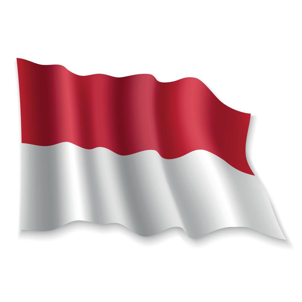 3D Waving Flag. Vector illustration