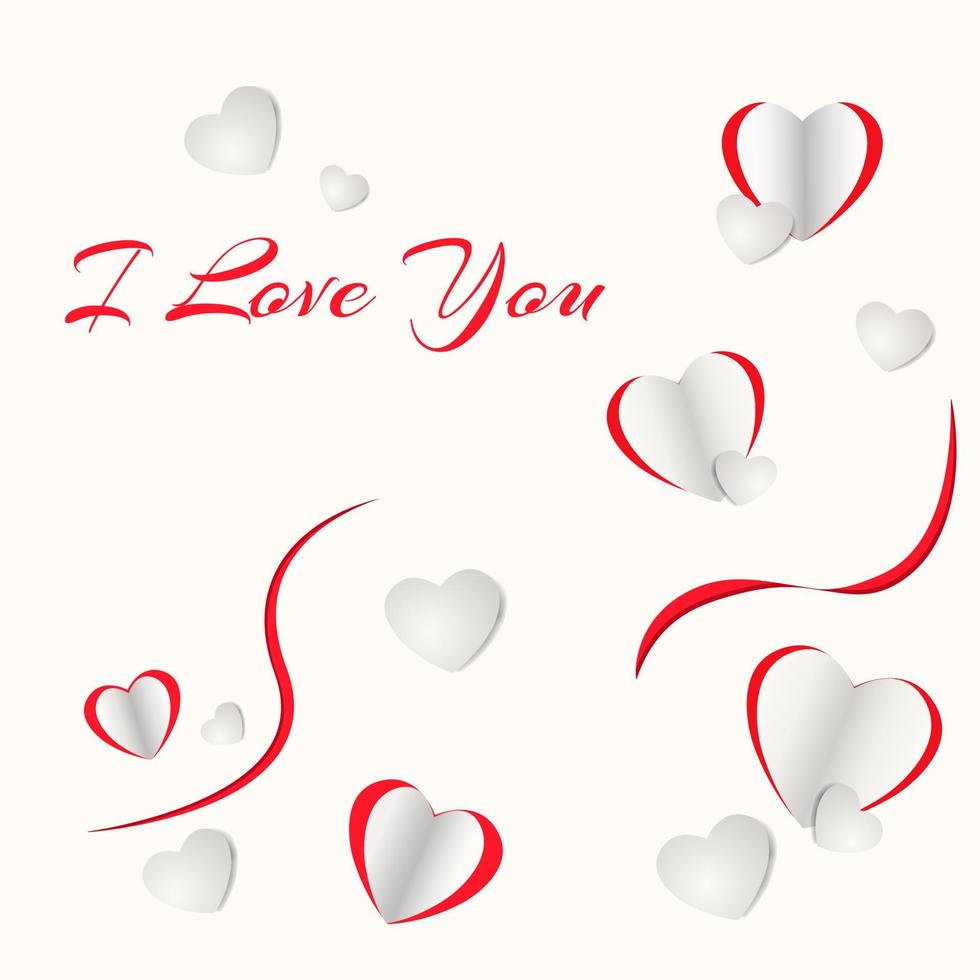 Love message Valentine card. I love you. vector