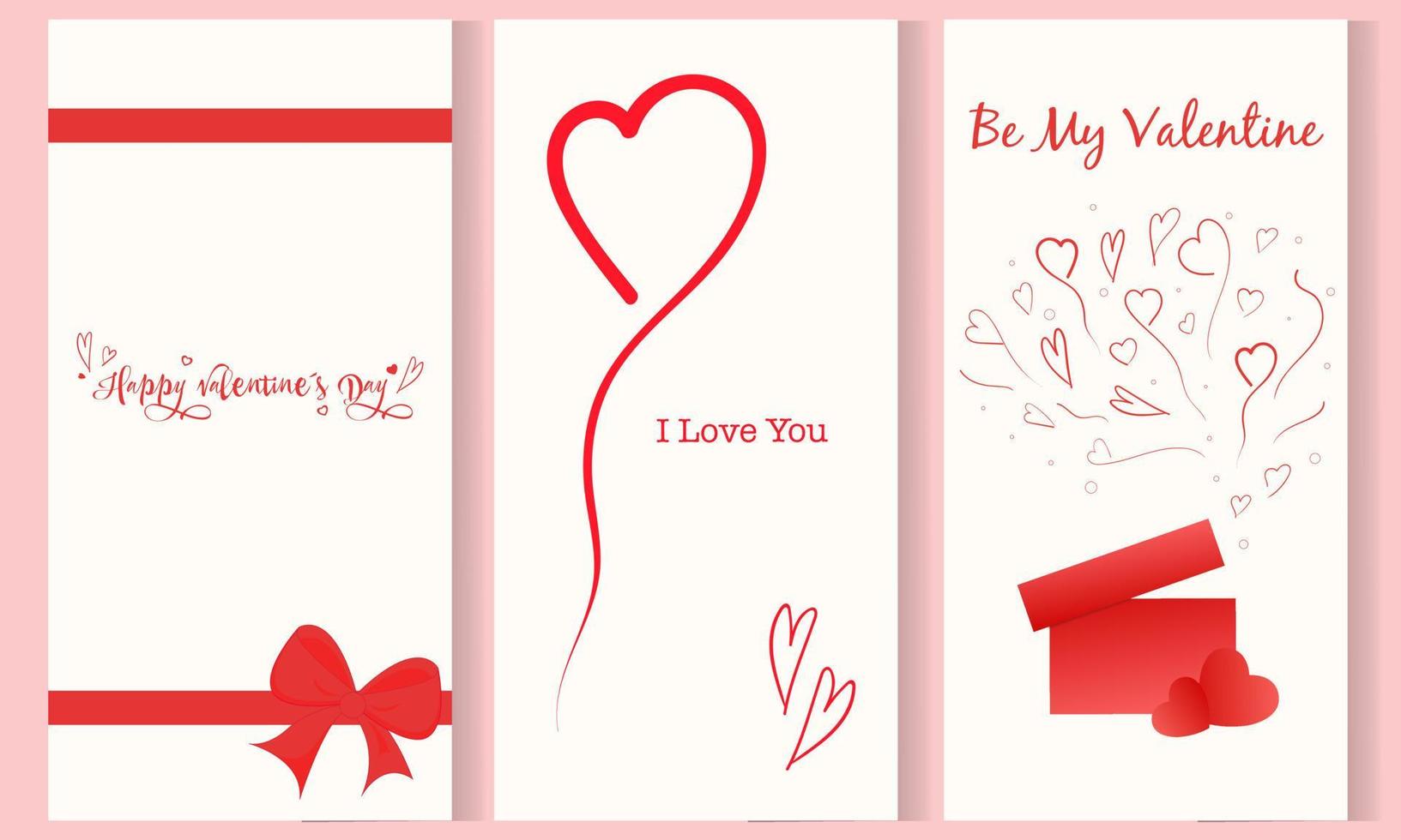 A set of banners for Valentine's Day. White background. vector