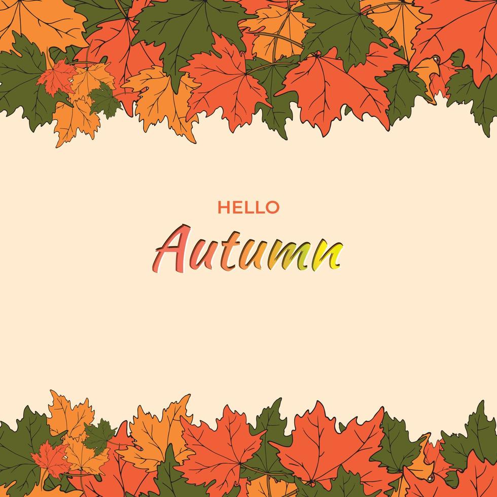 Vector illustration of an autumn banner with the inscription