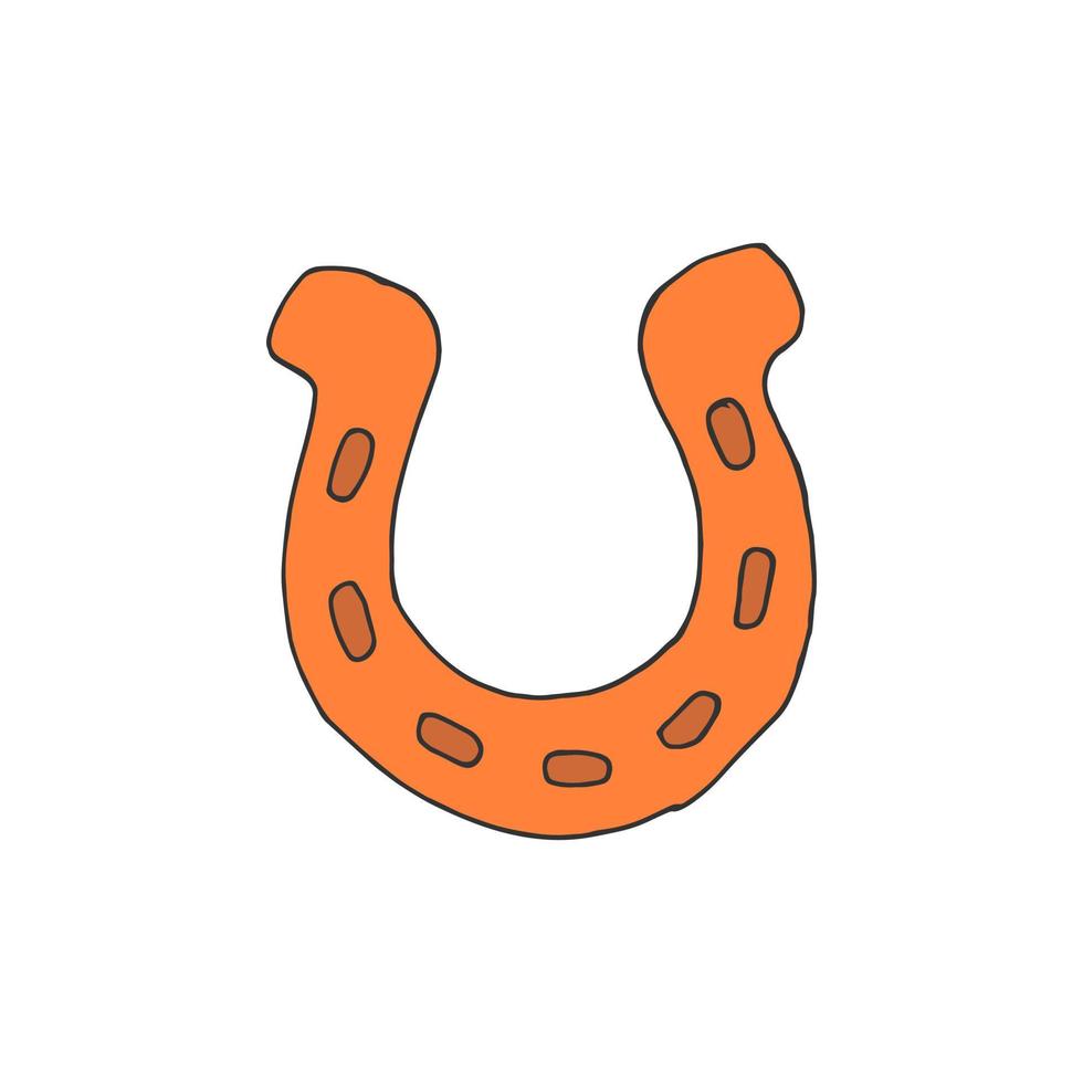 Horseshoe. Vector illustration. Stock vector. Outline illustration. Object on a white background. Vector.