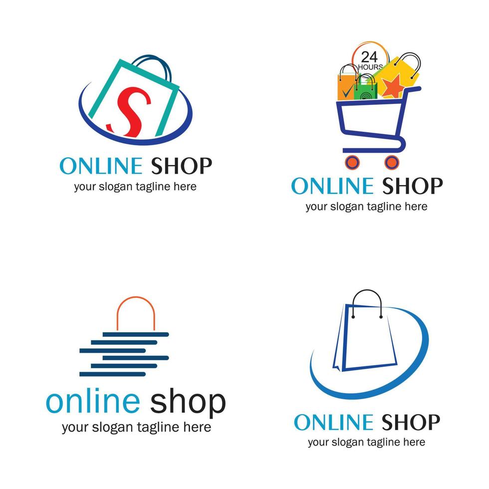 online shop set vector