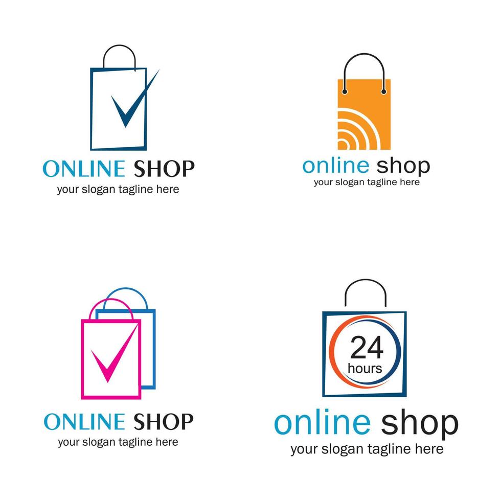 online shop set vector