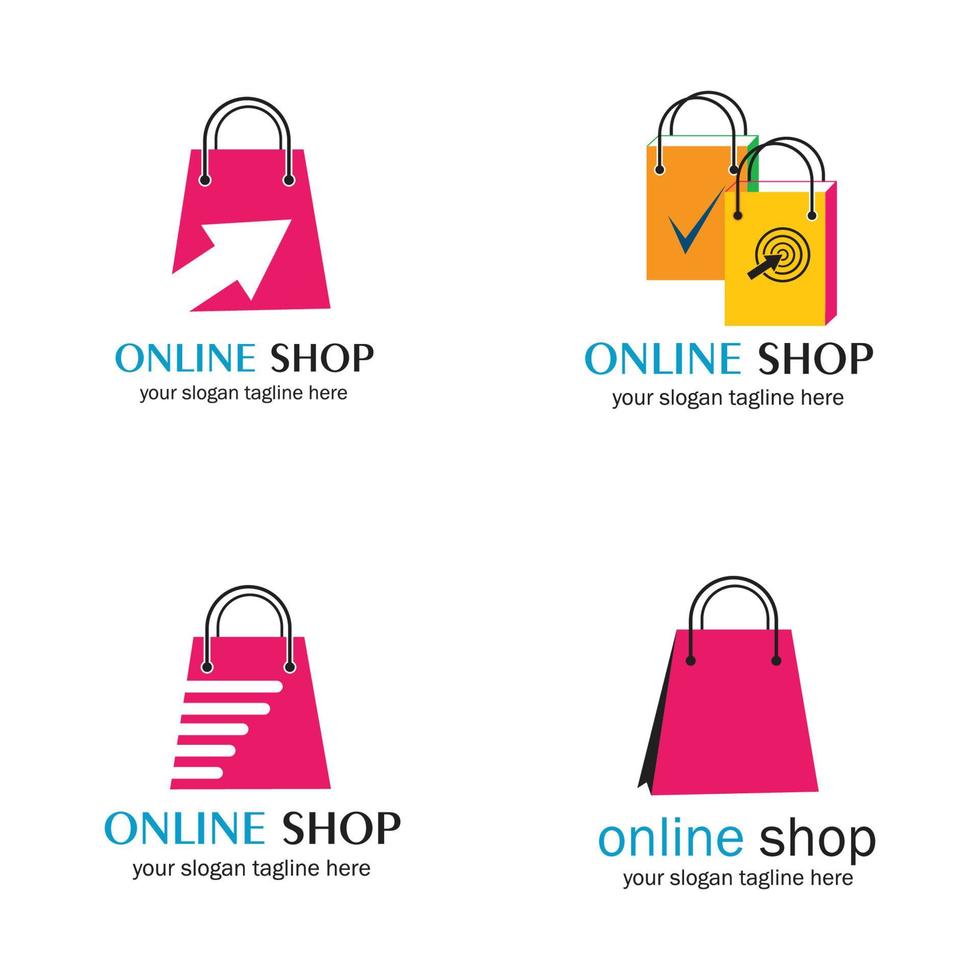 online shop set vector