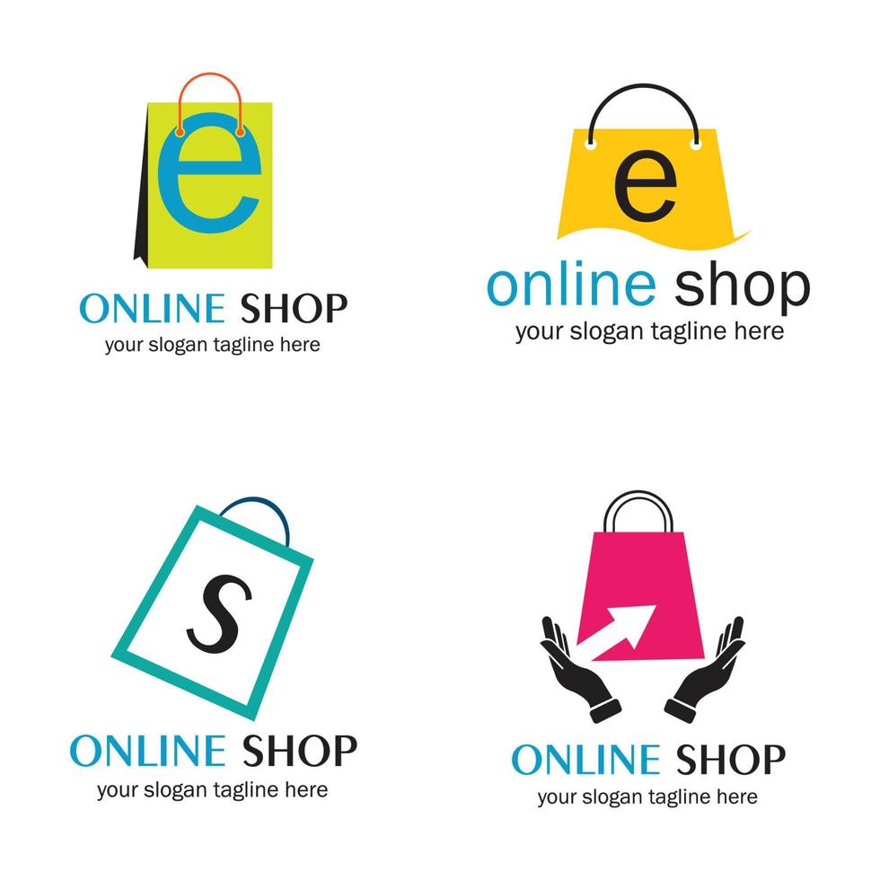 conjunto de tienda online vector