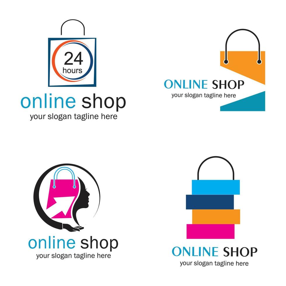 conjunto de tienda online vector