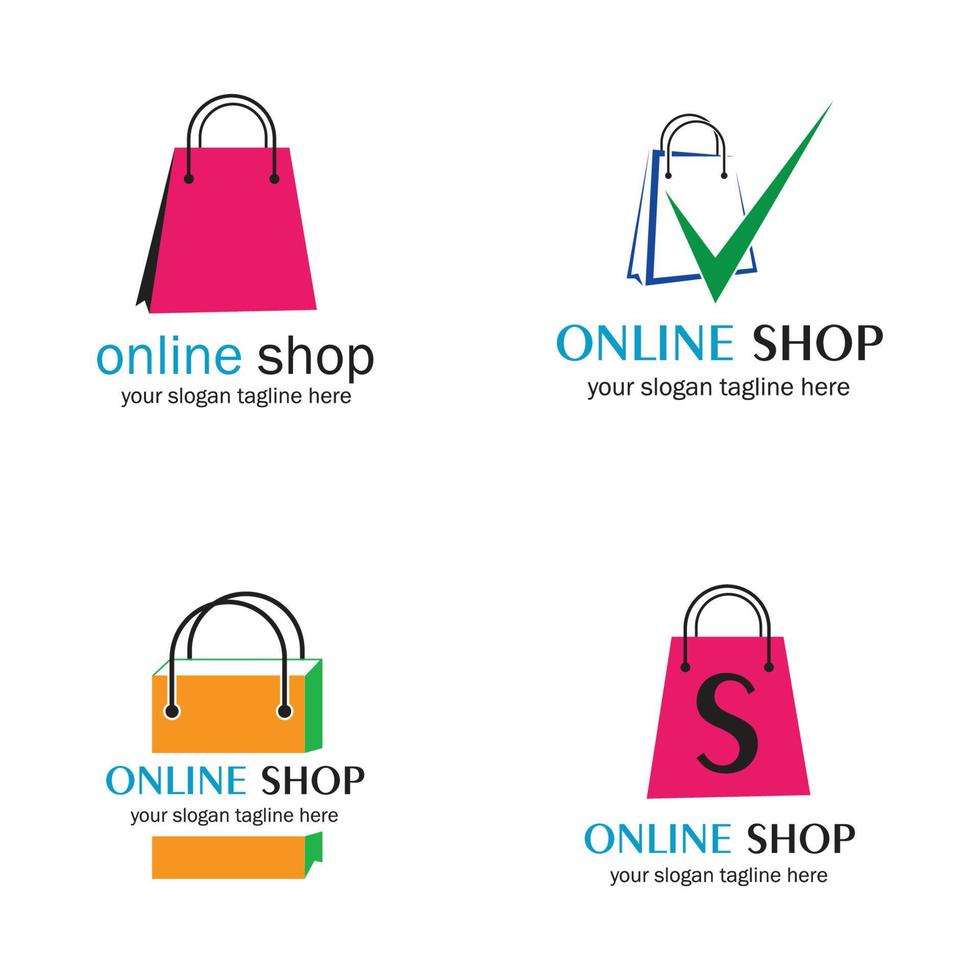 conjunto de tienda online vector