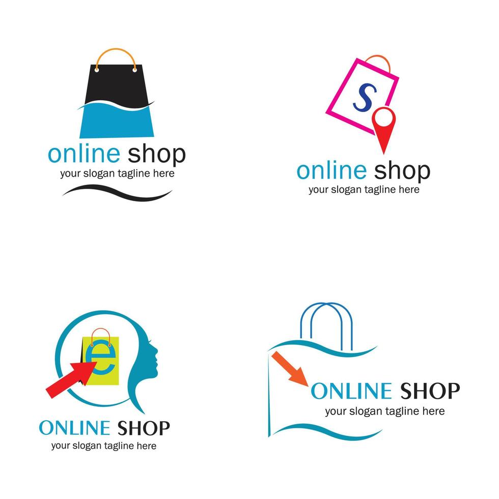 conjunto de tienda online vector