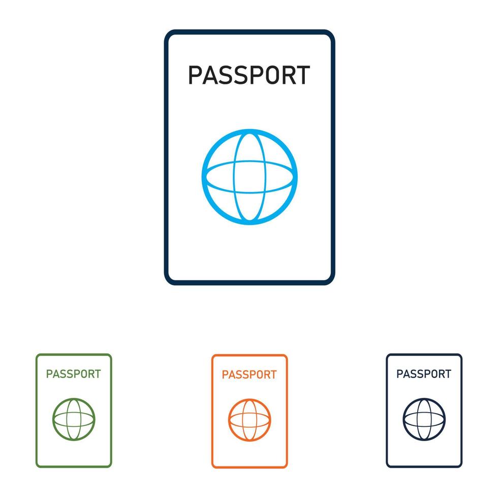 logotipo del conjunto de pasaportes vector