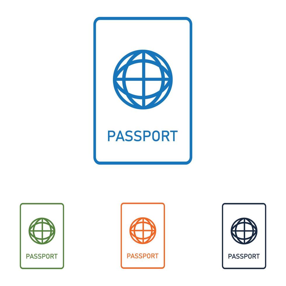 passport set logo vector