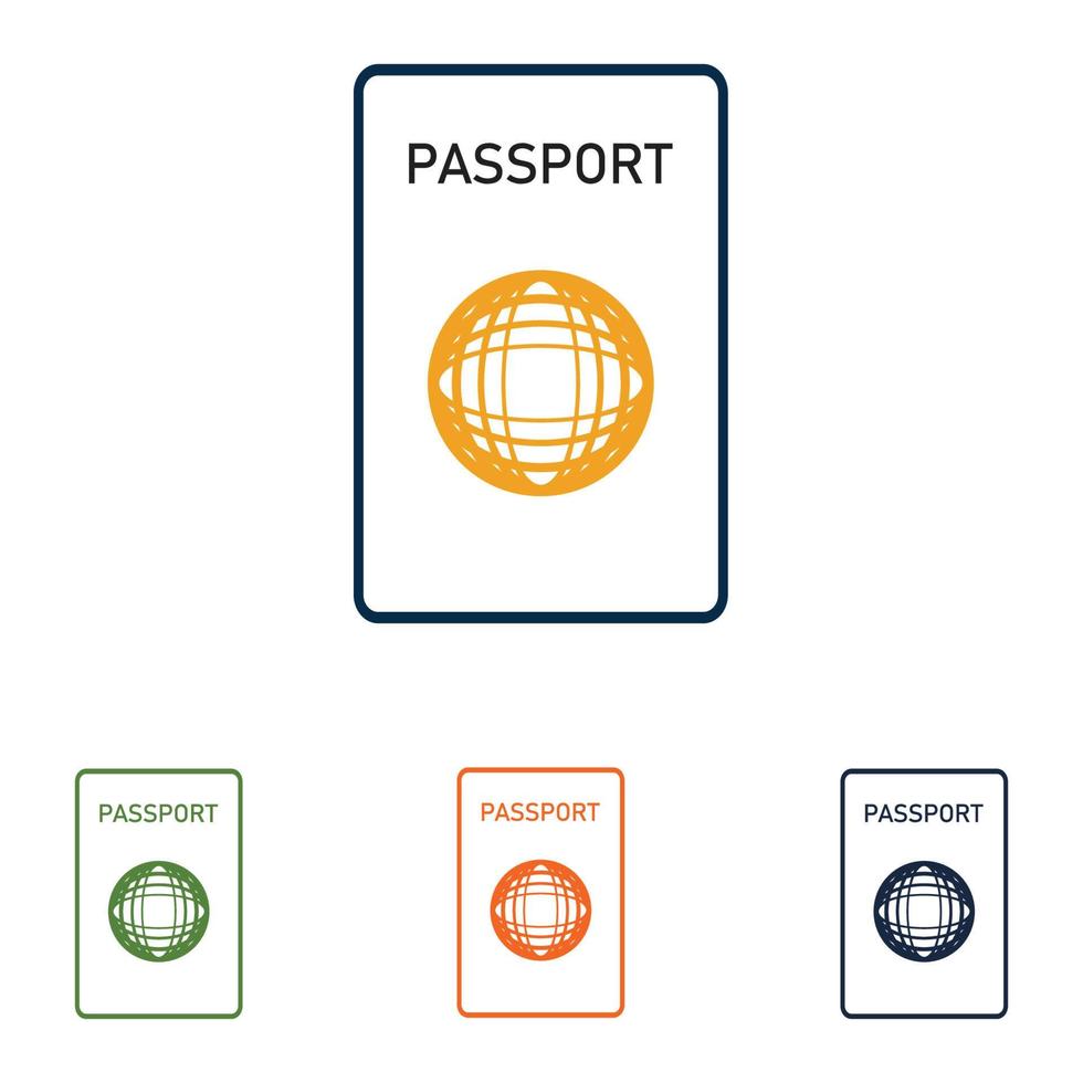 passport set logo vector