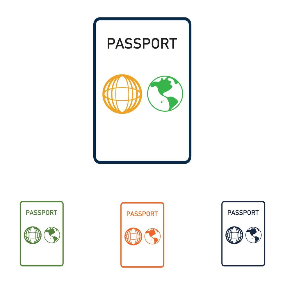 passport set logo vector