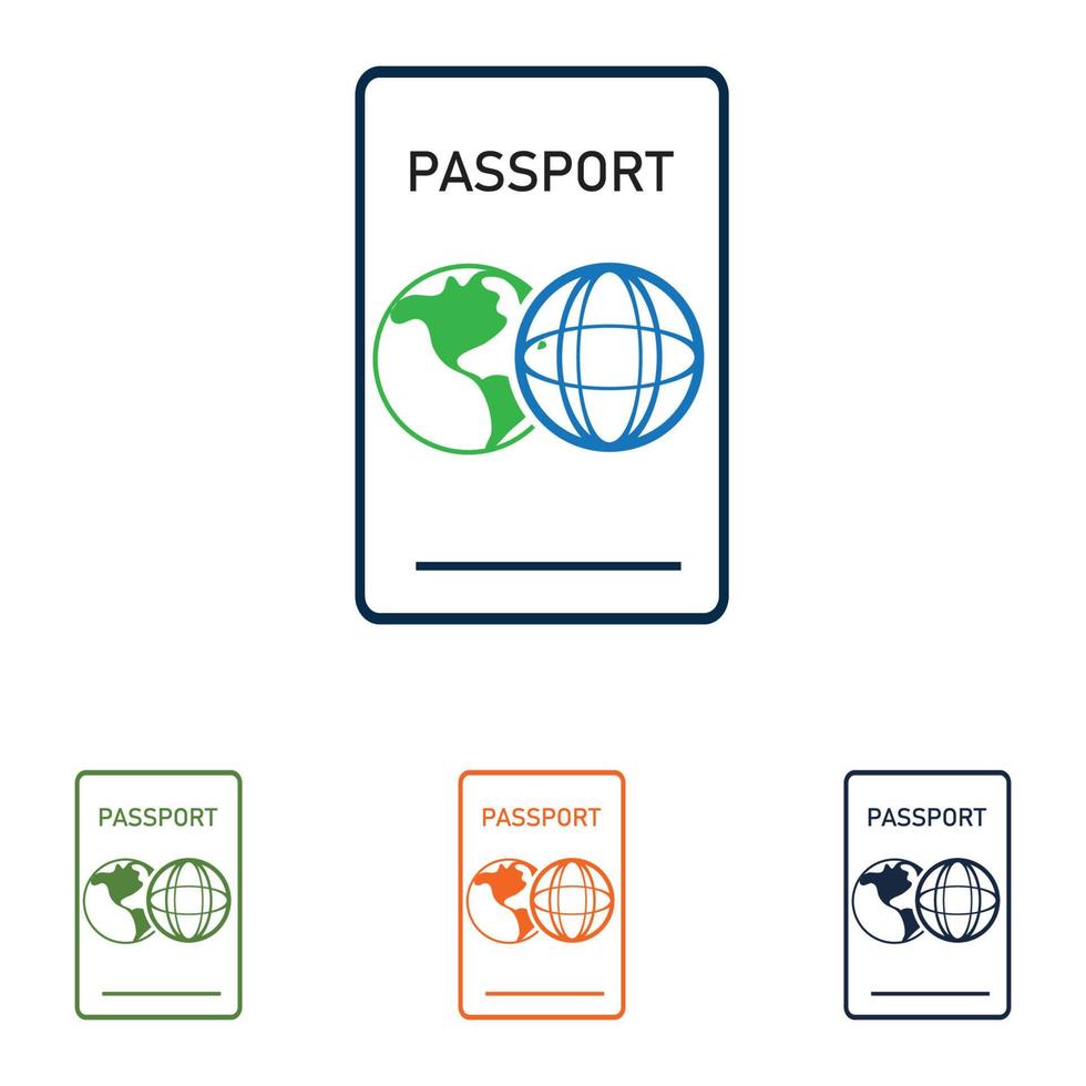 logotipo del conjunto de pasaportes vector