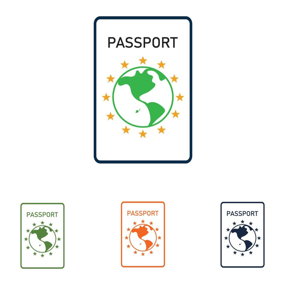 passport set logo vector