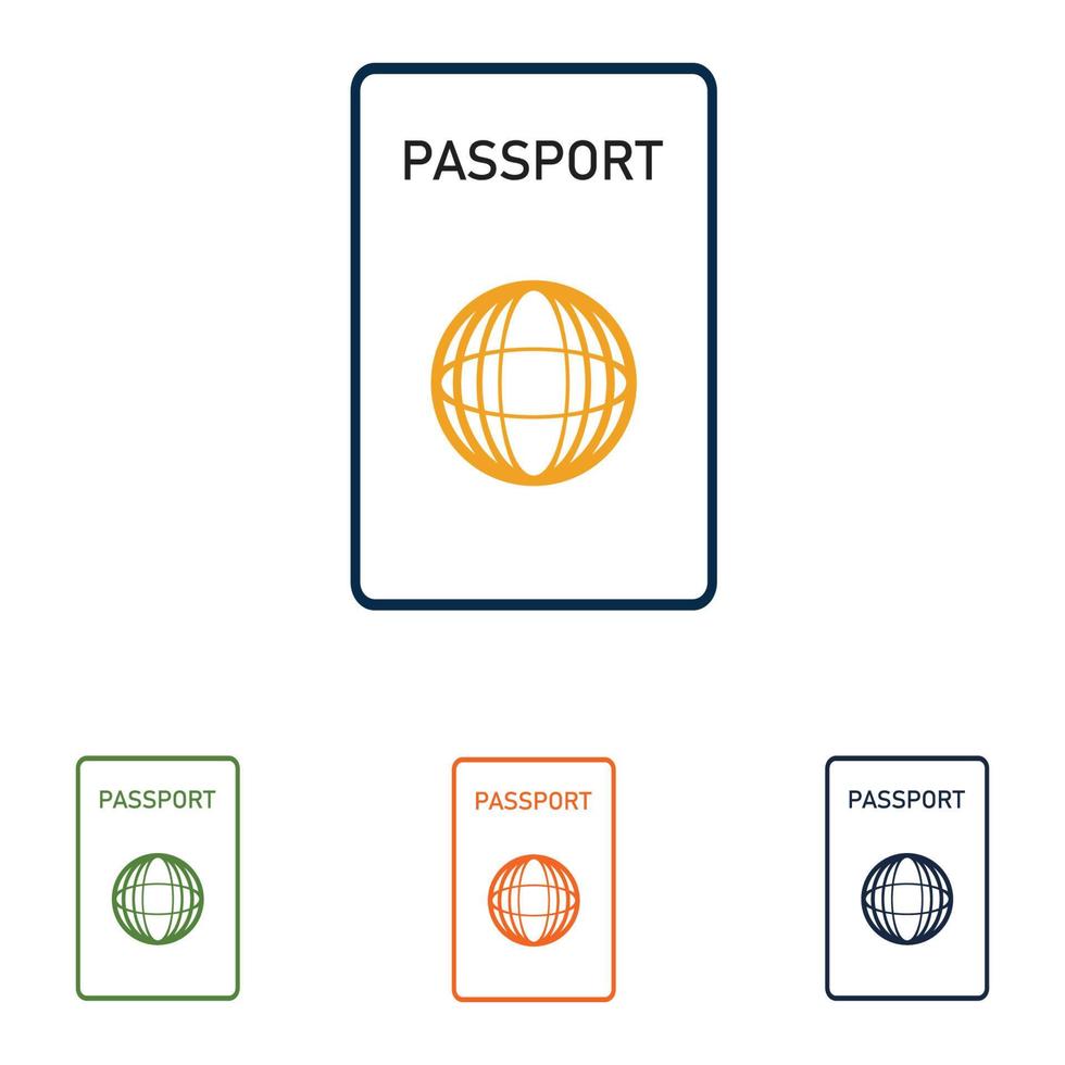 passport set logo vector