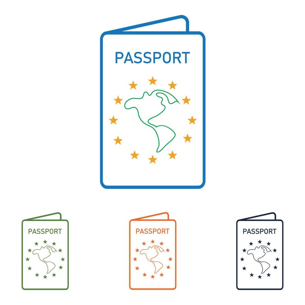 passport set logo vector