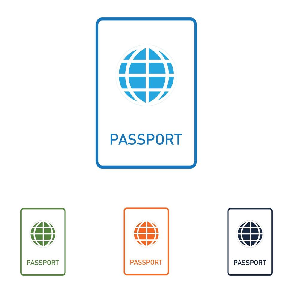 logotipo del conjunto de pasaportes vector