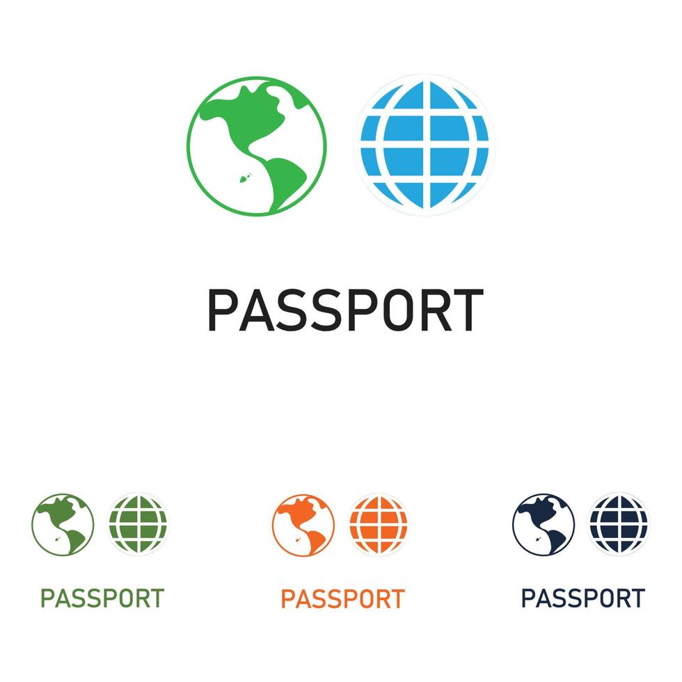 logotipo del conjunto de pasaportes vector