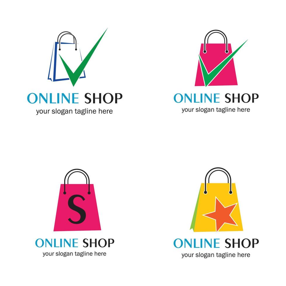 conjunto de tienda online vector