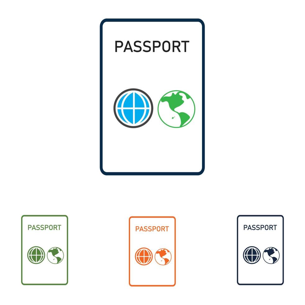 passport set logo vector