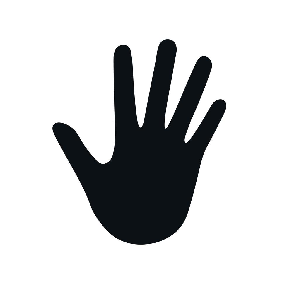 Hand icon. Human hand silhouette vector