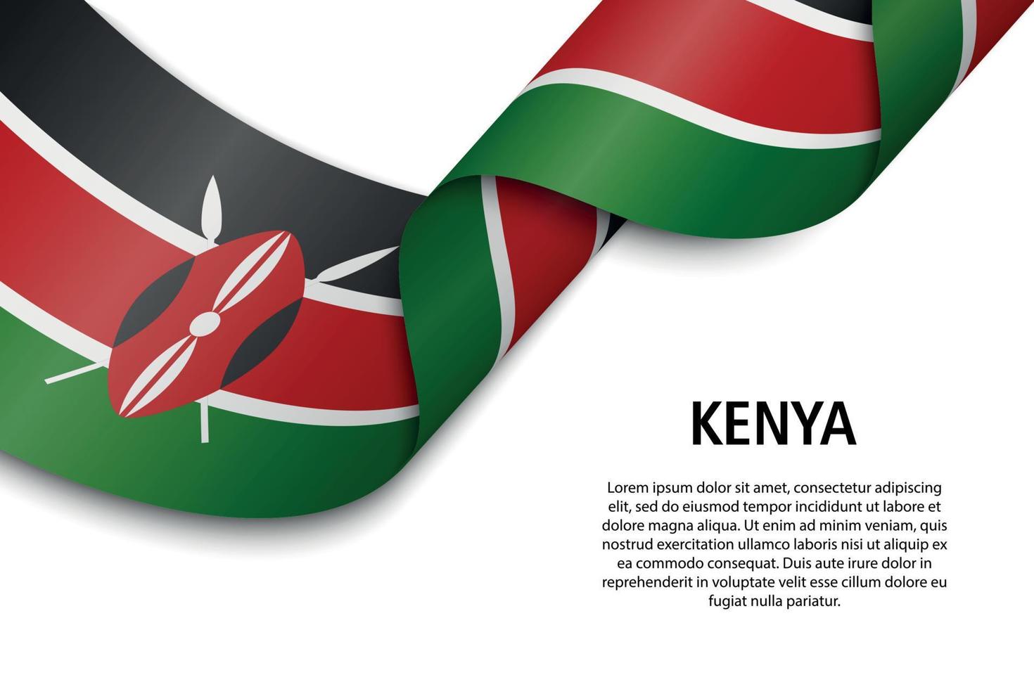 Waving ribbon or banner with flag vector