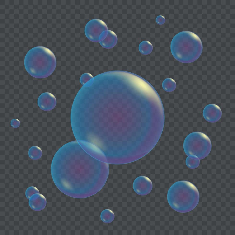 Realistic soap bubbles vector