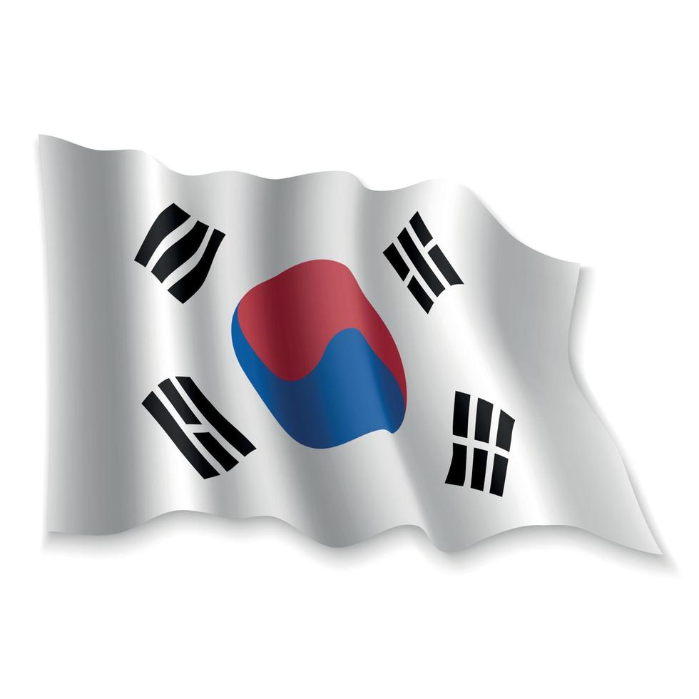 3D Waving Flag. Vector illustration