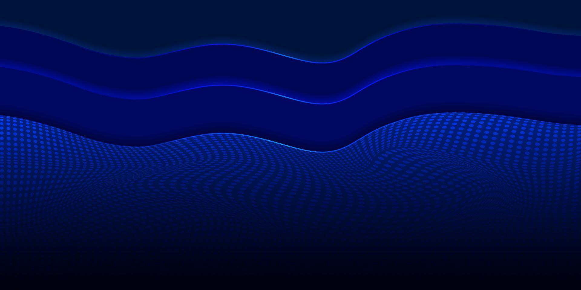 Dark blue background wave polka dots in layers, glowing edges. 6596938
