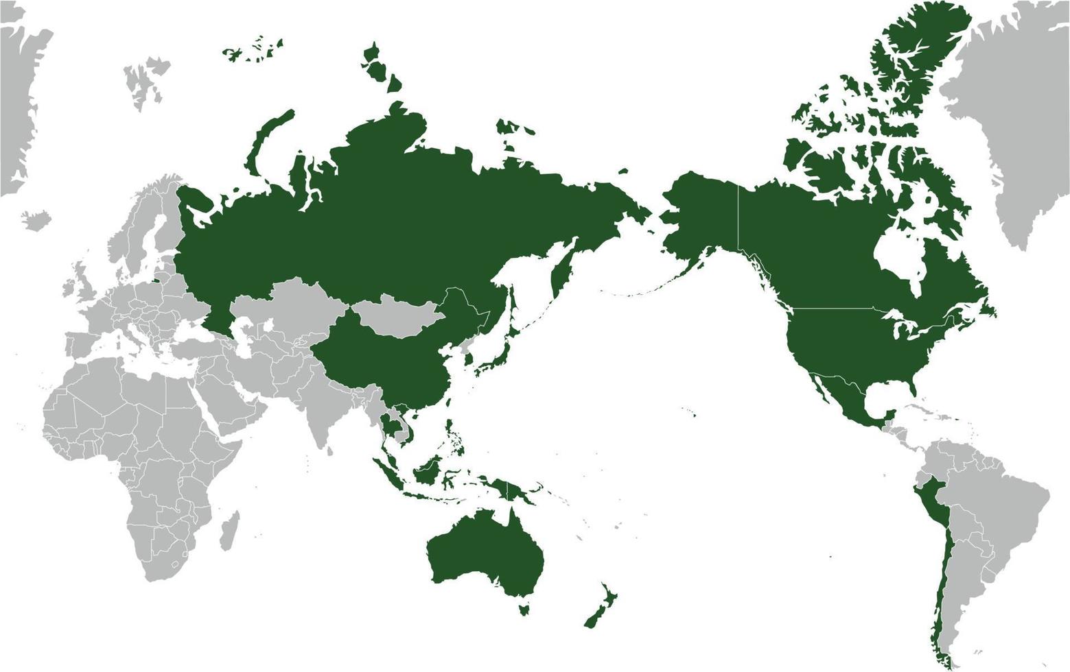 mapa del mundo sobre fondo blanco. plantilla de mapa mundial con continentes, américa del norte y del sur, europa y asia, áfrica y australia vector