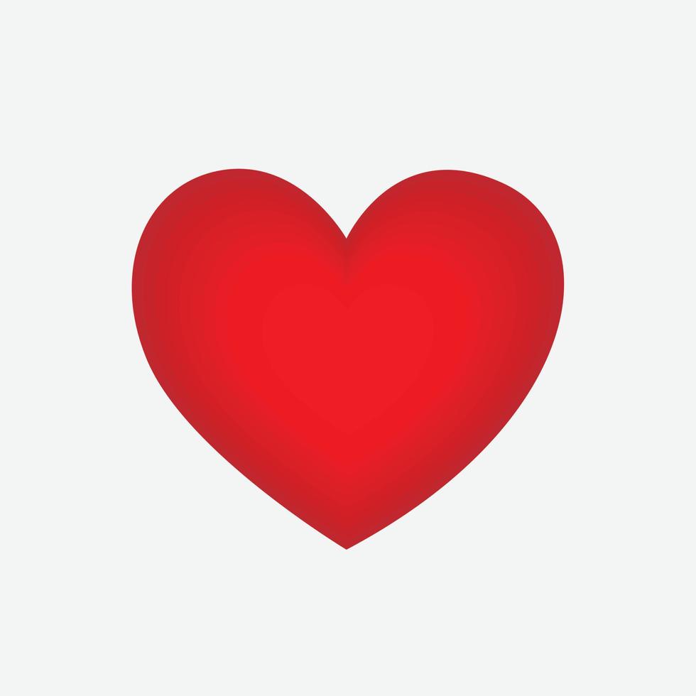 vector de icono de corazón. símbolo de amor perfecto. signo del día de san valentín, emblema aislado en fondo blanco, estilo plano para diseño gráfico y web,